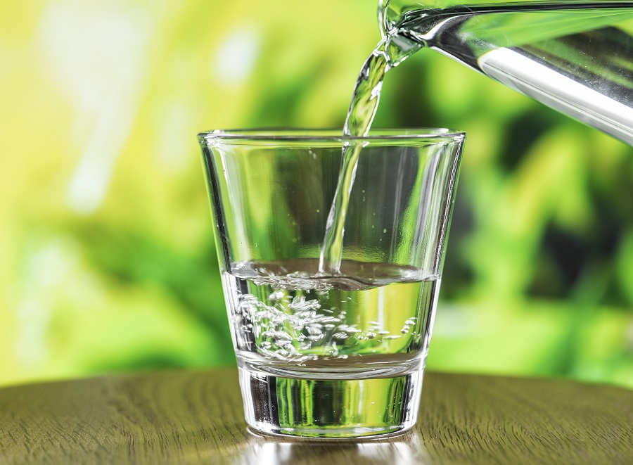 A glass of water macro shot
